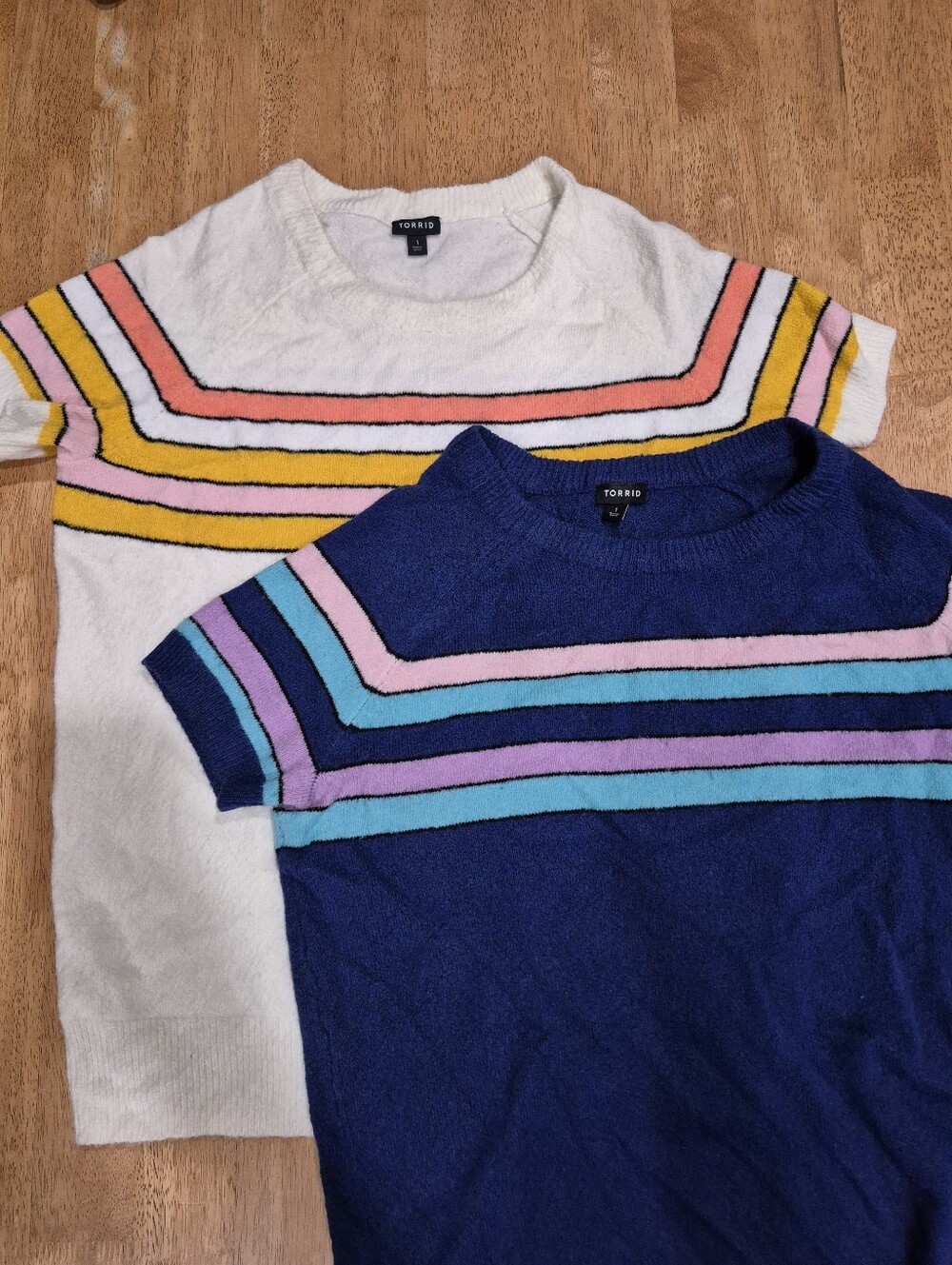 Torrid Short Sleeve Color Block Stripe Sweater Top Bundle